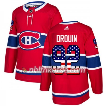 Montreal Canadiens Trikot Jonathan Drouin 92 Adidas 2017-2018 Rot USA Flag Fashion Authentic - Herren